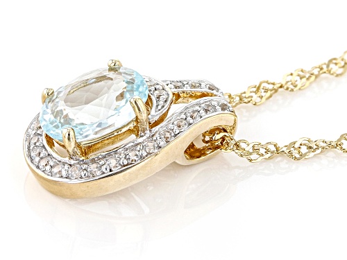 Pre-Owned 1.60ctw Cabo Delgado Apatite, White Zircon 18K Yellow Gold Over Sterling Silver Pendant W/