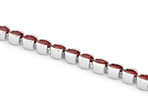 Pre-Owned 8.92ctw Oval Vermelho Garnet™ Rhodium Over Sterling Silver Tennis Bracelet - Size 8