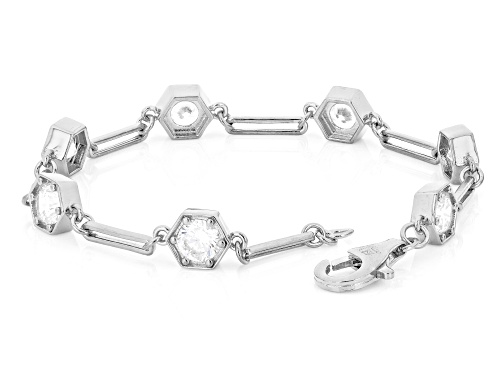 Pre-Owned Bella Luce® 5.53ctw White Diamond Simulant Rhodium Over Sterling Silver Bracelet - Size 8.25