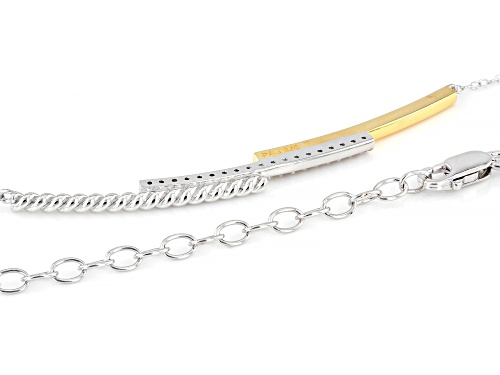 Pre-Owned Prazana® Lab-Grown Diamonds 0.20ctw Diamond 18K Yellow Gold and Rhodium Over Silver Neckla - Size 18