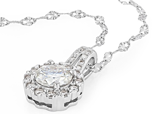 Pre-Owned MOISSANITE FIRE® 1.16CTW DEW ROUND  PLATINEVE® PENDANT WITH CHAIN