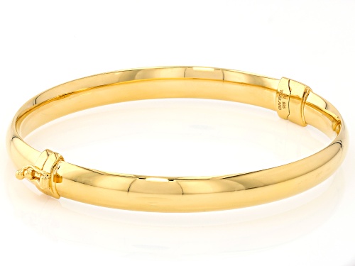 Pre-Owned 18k Yellow Gold Over Sterling Silver 7mm Tube Bracelet - Size 7