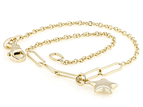 Pre-Owned 10k Yellow Gold Puff Star Charm Bracelet