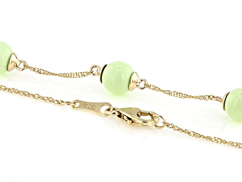 Pre-Owned 6mm Gaspeite 10k Yellow Gold Necklace