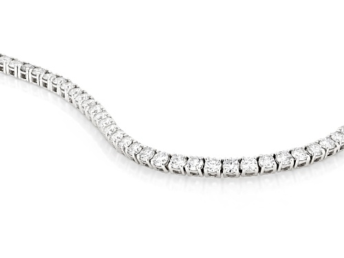 Pre-Owned Prazana® Lab-Grown Diamonds 4.00ctw Round Diamond Rhodium Over Silver Tennis Bracelet, G-H - Size 7.25