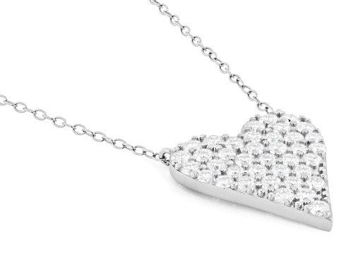 Pre-Owned MOISSANITE FIRE® 1.52CTW DEW ROUND BRILLIANT PLATINEVE® HEART NECKLACE - Size 18