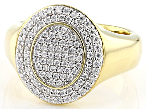 Pre-Owned MOISSANITE FIRE® 0.40CTW DEW ROUND BRILLIANT 14K YELLOW GOLD OVER SILVER RING - Size 6
