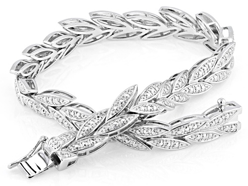 Pre-Owned Emulous™ Round White Diamond Accent Rhodium Over Brass Bracelet - Size 7.25