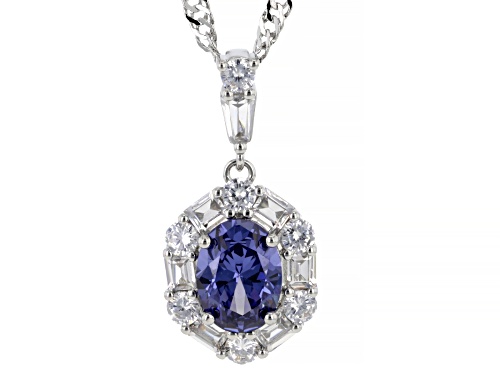 Pre-Owned Bella Luce® Esotica™ 13.24ctw Tanzanite And Diamond Simulants Rhodium Plated Ottone Set
