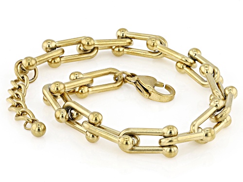 Pre-Owned Sophisticated Steel® 18K Yellow Gold Over Stainless Steel 6.5mm Stirrup Link Bracelet - Size 7