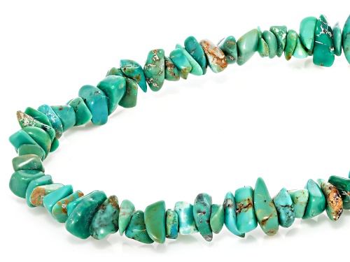 Pre-Owned Southwest Style by JTV™ Green Turquoise Sterling Silver Necklace - Size 30