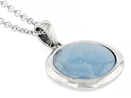 Pre-Owned Artisan Collection of Israel™ 14mm Dreamy Aquamarine Sterling Silver Pendant With Chain