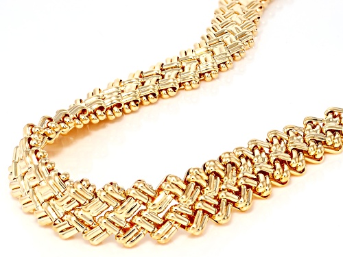 Pre-Owned Moda Al Massimo® 18k Yellow Gold Over Bronze 15.5mm Woven 18