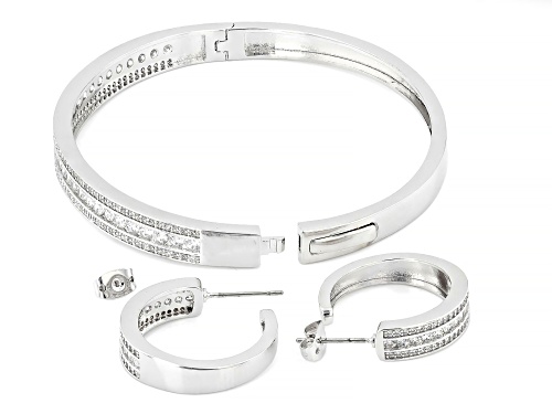 Pre-Owned Bella Luce® Ottone 5.98ctw White Diamond Simulant Rhodium Plated Bracelet and Earring Set
