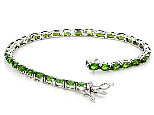 Pre-Owned 7.50ctw Chrome Diopside Rhodium Over Sterling Silver Bracelet - Size 6.25