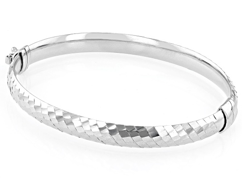 Pre-Owned Rhodium Over Sterling Silver 7mm Tube Bracelet - Size 7