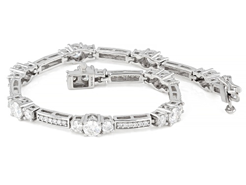 Pre-Owned MOISSANITE FIRE® 5.31CTW DEW ROUND BRILLIANT PLATINEVE® TENNIS BRACELET - Size 7.25