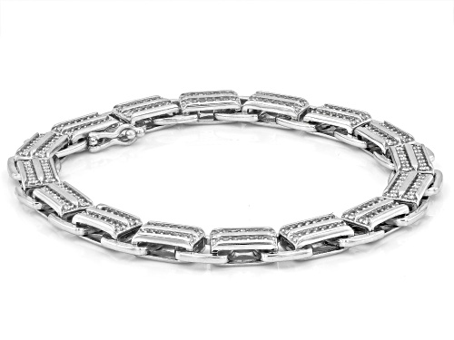 Pre-Owned Prazana®Lab-Grown Diamonds 2.00ctw Round Diamond Rhodium Over Silver Mens Tennis Bracelet - Size 8.5
