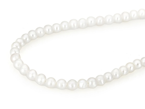 Pre-Owned 3mm White Cultured Freshwater Pearl Sterling Silver 18 Inch Strand Necklace - Size 18