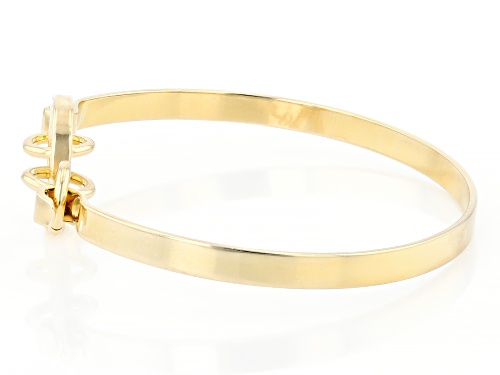 Pre-Owned Moda Al Massimo® 18K Yellow Gold Over Bronze Greek Key Bangle Bracelet - Size 7.5