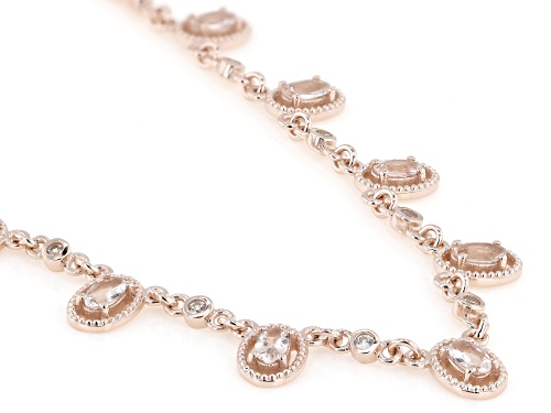 Pre-Owned 1.46ctw Peach Morganite With 0.14ctw White Zircon 18k Rose Gold Over Sterling Silver Neckl - Size 18