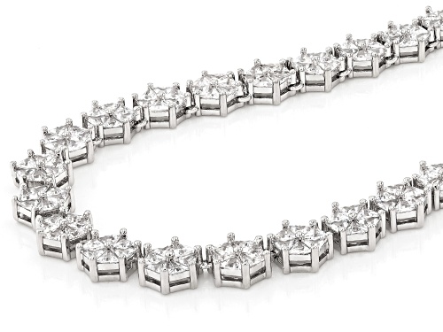 Pre-Owned Bella Luce® Ottone 47.52ctw White Diamond Simulant Rhodium Plated Necklace - Size 18
