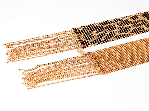 Pre-Owned Off Park® Collection, Gold Tone Leopard Print Mesh Shawl Necklace