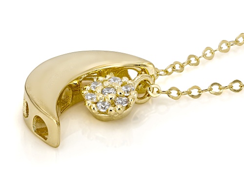 Pre-Owned Splendido Italian Jewelry™ 10k Yellow Gold Star & Moon Glow Necklace with Cubic Zirconia 0 - Size 18