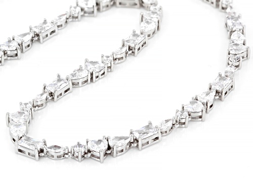 Pre-Owned Bella Luce® Ottone 44.55ctw White Diamond Simulant Rhodium Plated Necklace - Size 18