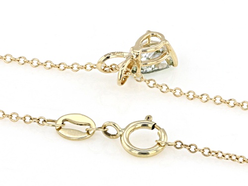 Pre-Owned Prazana® Lab-Grown Diamonds Certified 0.50ct Pear Green Diamond 10K Yellow Gold Pendant W/