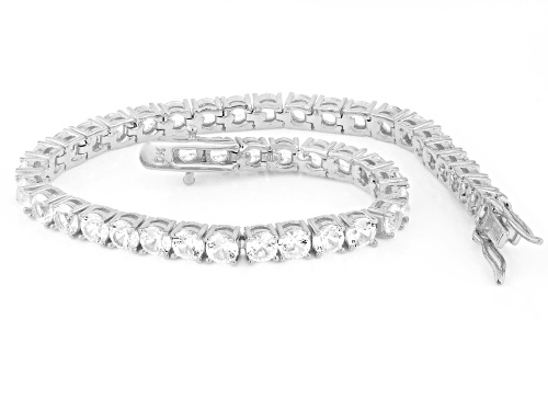 Pre-Owned 9.52ctw Lab Created White Sapphire Rhodium Over Brass Bracelet - Size 7.25
