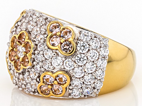 Pre-Owned Bella Luce® Esotica™ 3.75ctw Morganite And White Diamond Simulants Eterno™ Yellow Flower R - Size 6