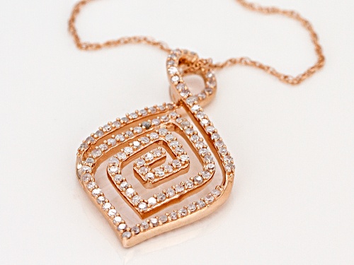 Park Avenue Collection ™ .38ctw White Diamond 14k Rose Gold Pendant W/18inch Chain