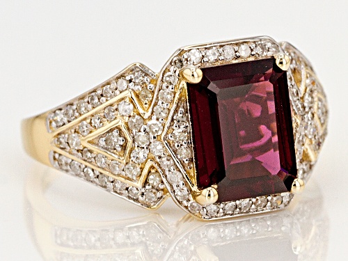 Park Avenue Collection® 2.60ct Grape Color Garnet And .48ctw White Diamond 14K Yellow Gold Ring - Size 5