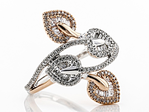 Park Avenue Collection® 0.50ctw Round, Baguette & Princess Cut White Diamond 14K Two-Tone Gold Ring - Size 7