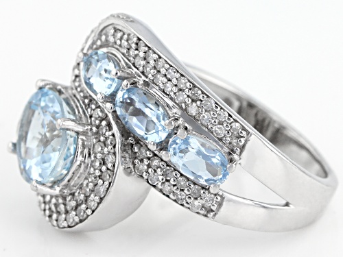 Park Avenue Collection® 2.25ctw Aquamarine And .46ctw White Diamond 14k White Gold Ring - Size 7