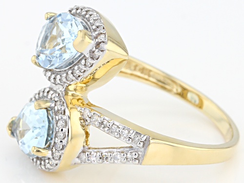 Park Avenue Collection® 2.42ctw Aquamarine And 0.31ctw White Diamond 14K Yellow Gold Ring - Size 5