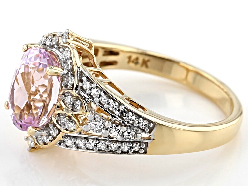 Park Avenue Collection® 2.21ct Pink Kunzite & .36ctw White Diamond 14K Yellow Gold Ring - Size 8
