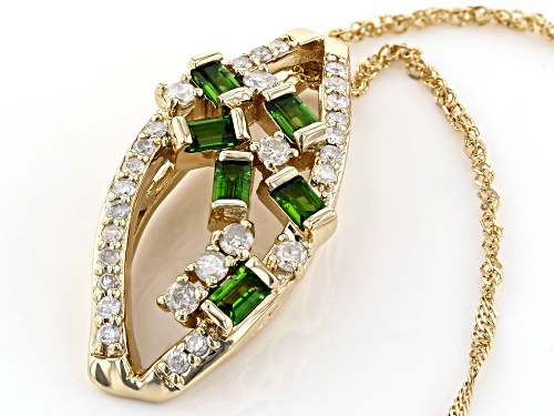 Park Avenue Collection® .43ctw Chrome Diopside & .34ctw Diamond 14K Yellow Gold Pendant With Chain