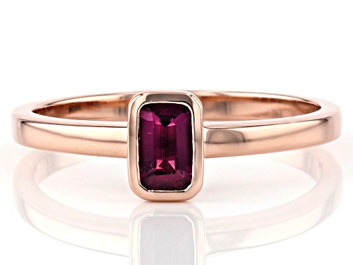 Park Avenue Collection® 0.34ct Emerald Cut Grape Color Garnet 14k Rose Gold Solitaire Ring - Size 7
