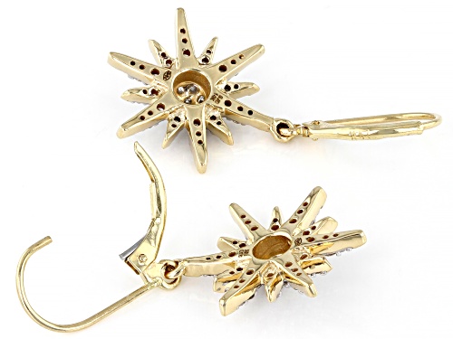 Park Avenue Collection® 0.80ctw Round White Diamond 14k Yellow Gold Celestial Dangle Earrings