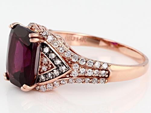 Park Avenue Collection® 3.06ct Rhodolite Garnet & .42ctw Diamond 14K Rose Gold Center Design Ring - Size 6