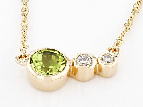 Park Avenue Collection® 0.56ctw Peridot And Diamond 14k Yellow Gold August Birthstone Necklace - Size 18