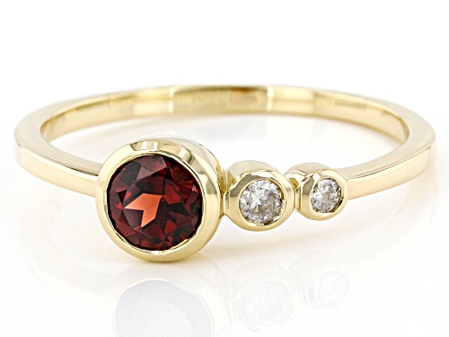 Park Avenue Collection® 0.72ctw Garnet and Diamond 14k Yellow Gold January Birthstone Ring - Size 7