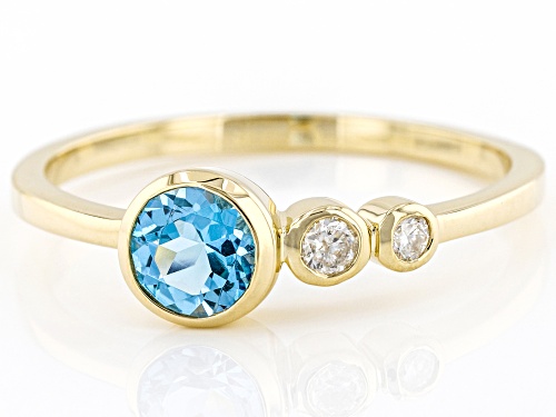 Park Avenue Collection® 0.55ctw Topaz And Diamond 14k Yellow Gold December Birthstone Ring - Size 7