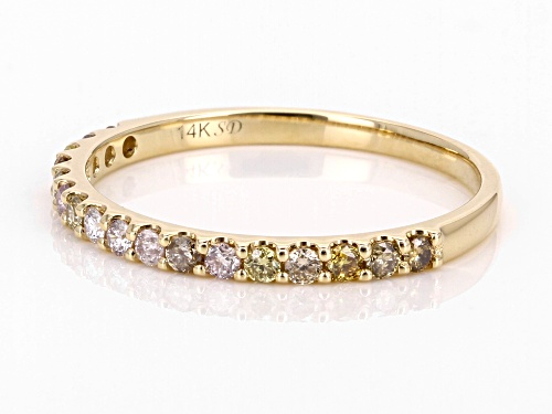 Park Avenue Collection® 0.30ctw Round Multi-Color Diamond 14k Yellow Gold Band Ring - Size 6
