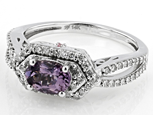 Park Avenue Collection® Lavender and Pink Spinel With White Diamond 14k White Gold Ring 1.00ctw - Size 9