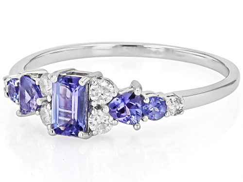Park Avenue Collection® 0.48ctw Tanzanite And 0.16ctw White Diamond 14k White Gold Ring - Size 9