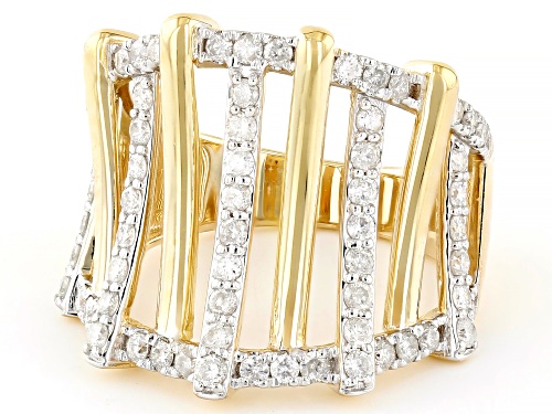 Park Avenue Collection® 1.00ctw Round White Diamond 14k Yellow Gold Open Design Ring - Size 6