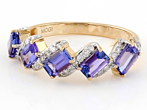 Park Avenue Collection® 1.54ctw Tanzanite And .25ctw White Diamond 14k Yellow Gold Band Ring - Size 6